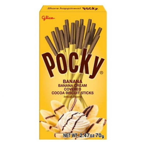 Pocky Cream Covered Biscuit Sticks 2.47 oz per Pack (Banana, 1 Pack)