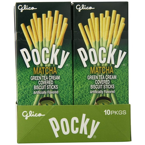 Pocky Matcha Green Tea Cream Covered Biscuit Sticks, 1.41 Ounce (Pack Of 10)