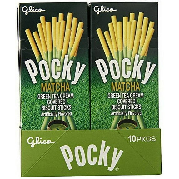 Pocky Matcha Green Tea Cream Covered Biscuit Sticks, 1.41 Ounce (Pack of 10)