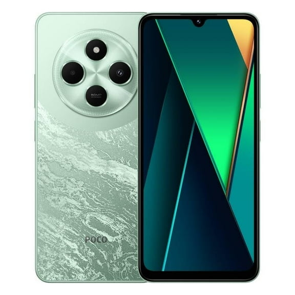 Poco C75 4G LTE GSM (128GB + 6GB) 50MP Triple Camera 6.88" Octa Core (for T-Mobile, Mint, Tello, Metro) Unlocked + (w/Fast 33w Car) (Green)