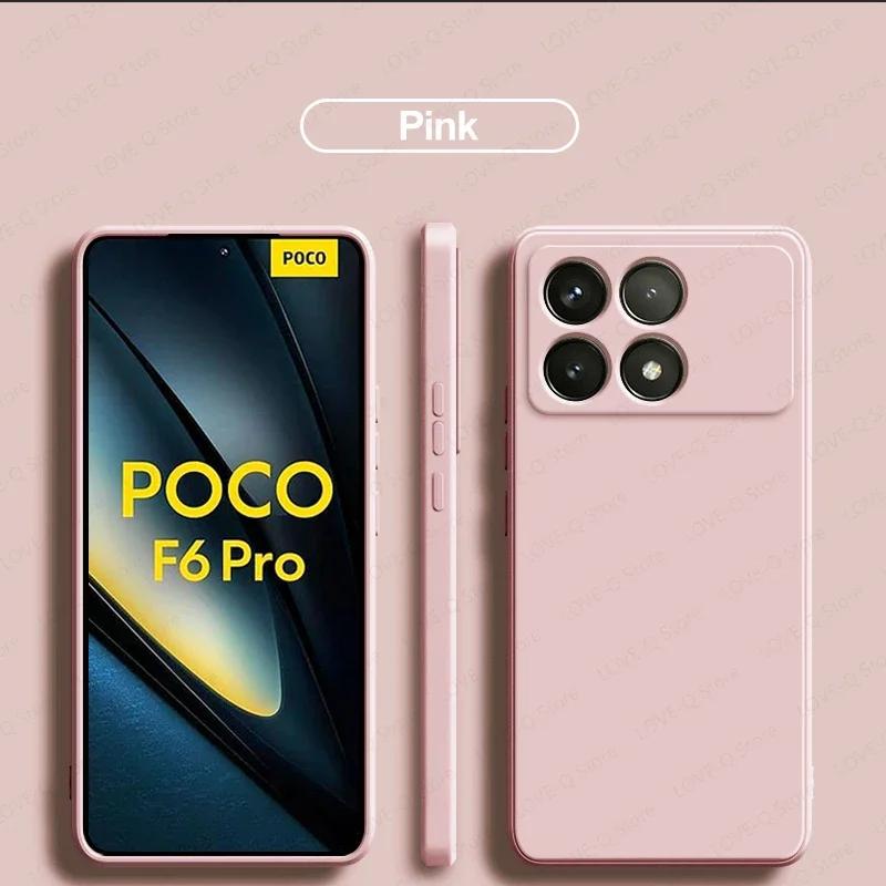 Poco F6 Pro Case Luxury Original Liquid Silicone Soft TPU Cover For