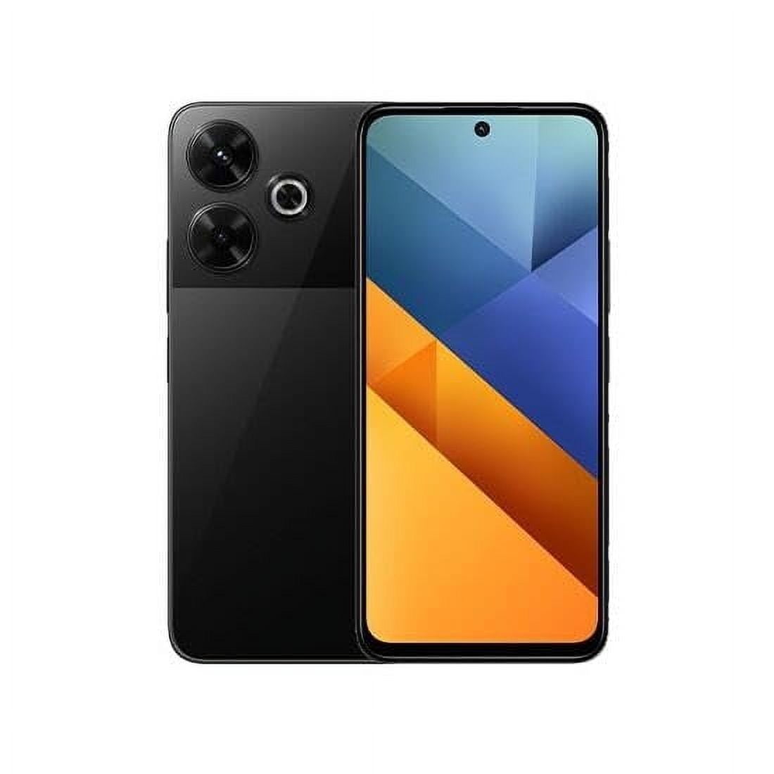 Poco M6 4G LTE GSM (128GB + 6GB) 108MP Triple Camera 6.79" Octa Core ( Works on Tmobile, Mint, Tello & Global) Unlocked (Black (Global ROM))