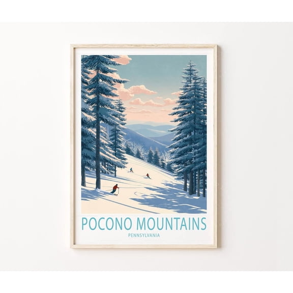 Pocono Mountains Pennsylvania Winter Ski Scene Home Decor
