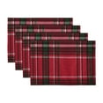 thumbnail image 1 of Pocono Plaid Holiday Fabric Placemats, Set of 4, 1 of 3
