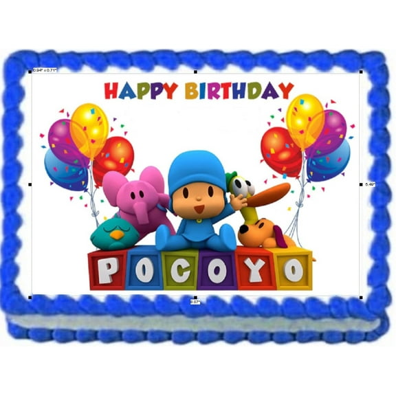 Pocoyo Happy Birthday Image Edible Cake Topper Frosting Sheet
