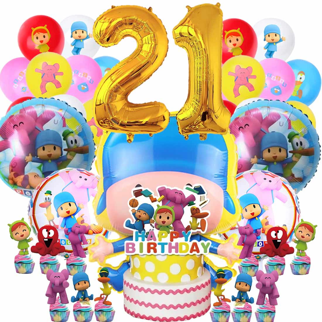Pocoyo Party Supplies 21th Decor Kit Balloon…