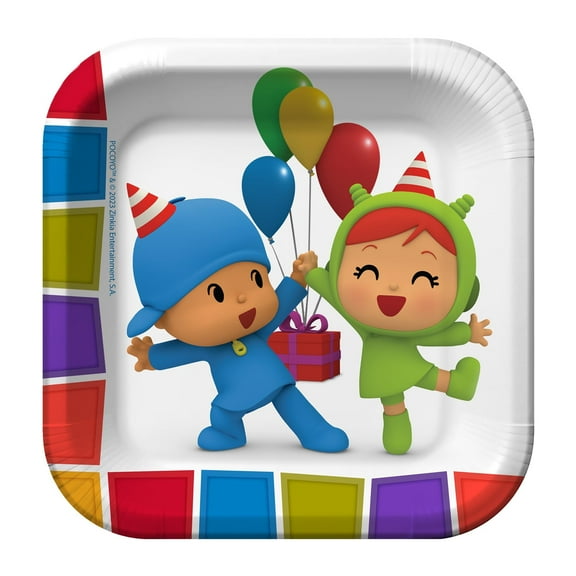 Pocoyo Plates 7in 16 Count - Pocoyo Party Decorations
