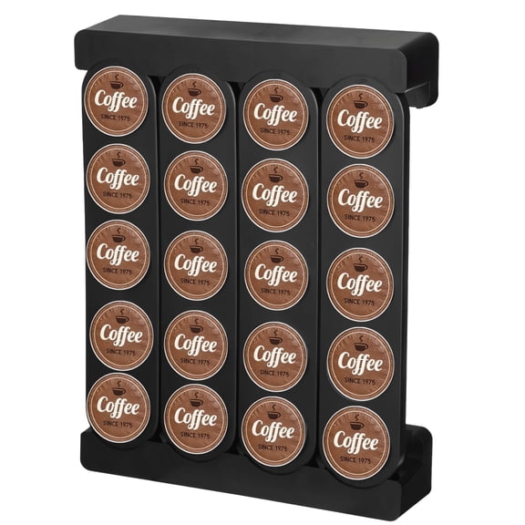 Pod Holder, Wall-Mounted Coffee Pod Organizer, Self-Adhesive or Drilling Coffee Pod Holder for K-Cups, 20 Pods Capacity, Desktop Storage Organizer, Ideal for Kitchen and Living Room