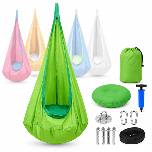 Pod Swing Seat Hammock Chair Indoor Outdoor Hanging Chair Light Green