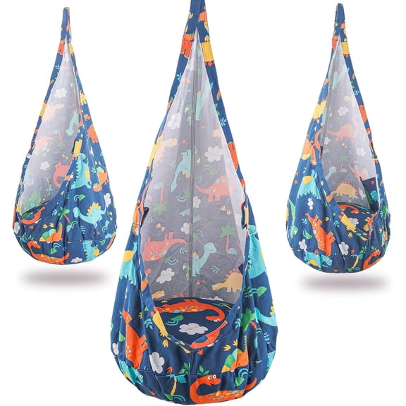 Pod Swing Seat, Hammock Chair with PVC Inflatable Cushion,Sensory Swing for Indoor and Outdoor Play Durable Portable