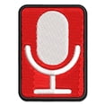 thumbnail image 1 of Podcast Broadcast Microphone Applique Multi-Color Embroidered Hook & Loop Patch - 3.5 Inch Large, 1 of 5