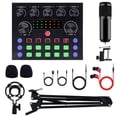 thumbnail image 1 of Podcast Condenser Microphone Equipment Bundle with V8S Live Sound Card  And Voice Changer, Recording Studio Package for Live Streaming,Singing,Gaming,YouTube,TikTok, 1 of 12