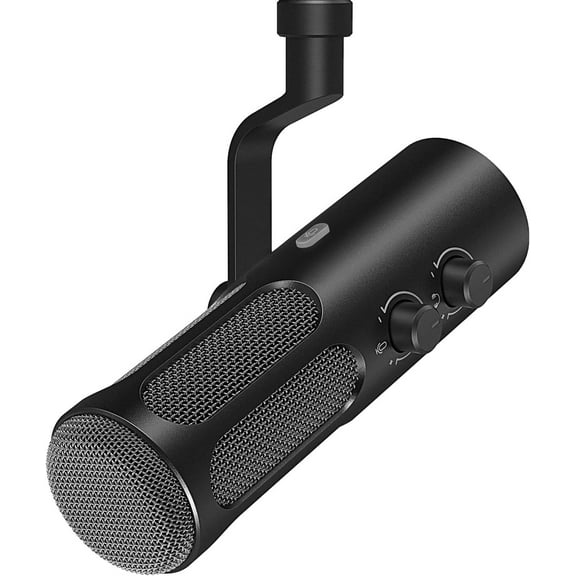 Podcast Dynamic Microphone for Streaming, Studio XLR Microphone, PC Streamer Mic All Metal with Mute Button, Headphone Jack, for Vocal Voice Over Music Recording-