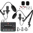 thumbnail image 1 of Podcast Equipment Bundle for 2, Recording Studio Package with Podcast Microphone, Audio Mixer,Pro Audio Interface, Studio Equipment for Gamer Podcasting,Recording,Vlog Living,Streaming,YouTube,TikTok, 1 of 7