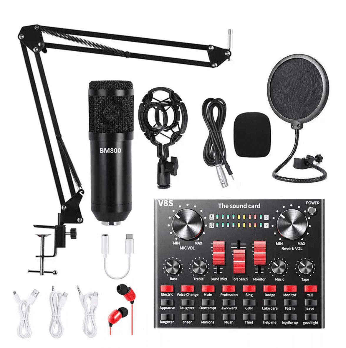 Podcast Equipment Bundle, BM-800 Recording Studio Package with Voice ...