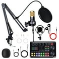 thumbnail image 1 of Podcast Equipment Bundle Condenser Microphone Audio Mixer Studio Recording Kit Muti-Functional Bluetooth BM800 Podcast Microphone Set, 1 of 10