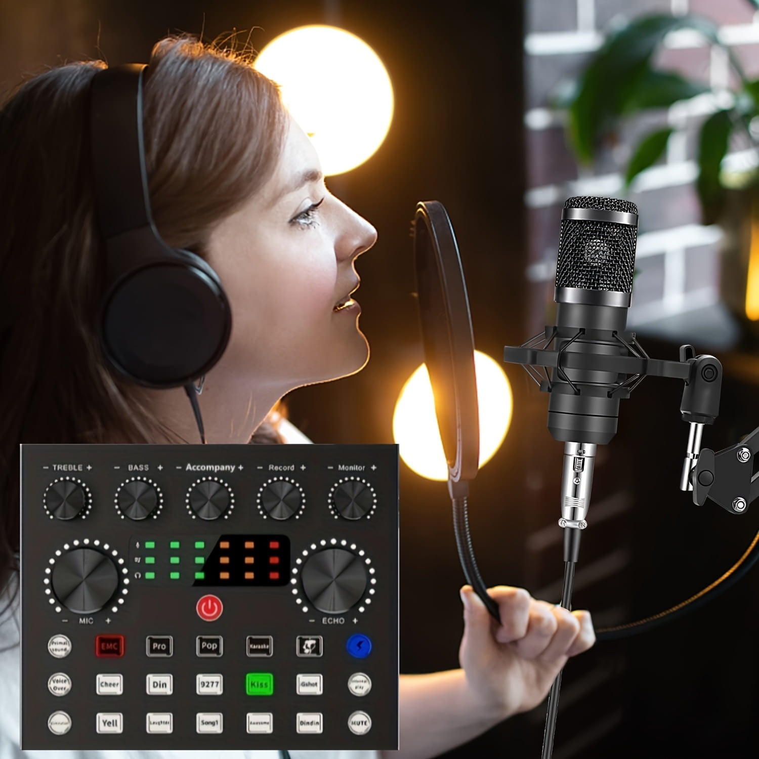 Podcast Equipment Bundle, Wired Microphone, Audio Interface with All In ...