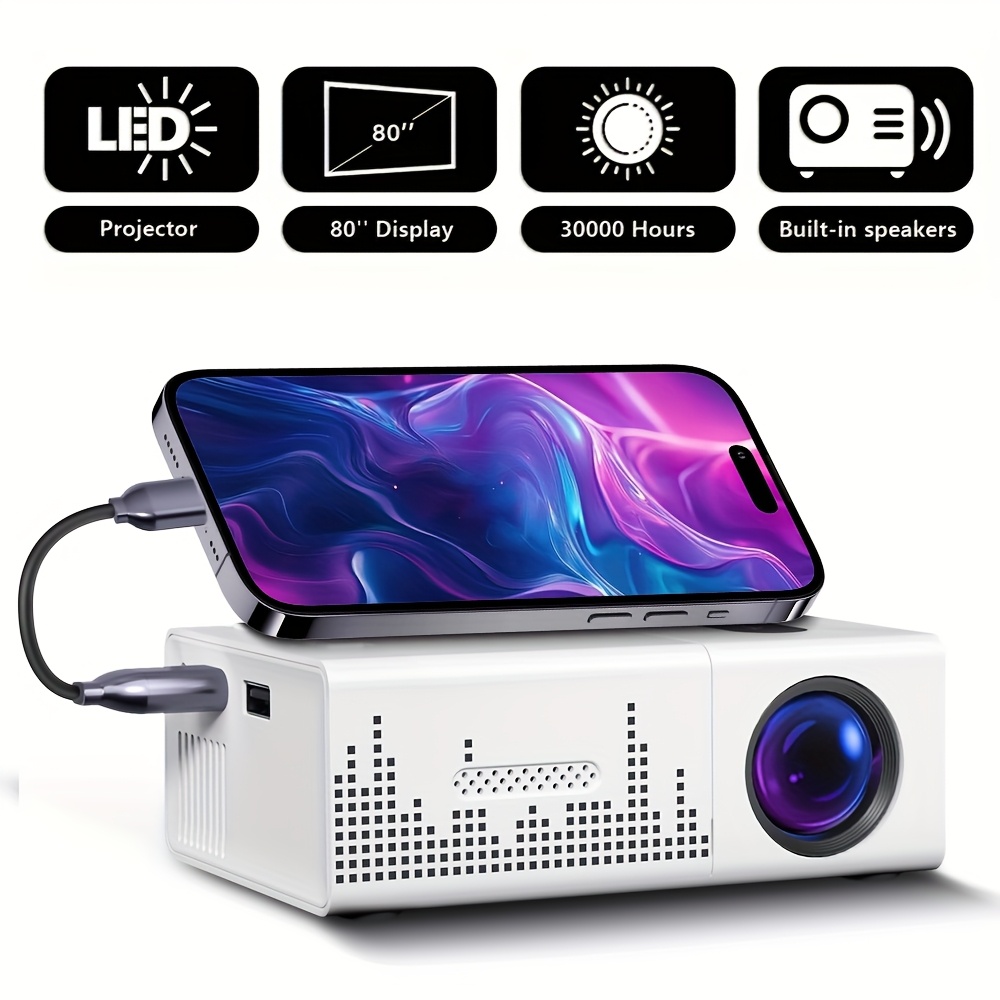 2025 New HD Home Theater Projector, Mini Portable Projector with Remote ...