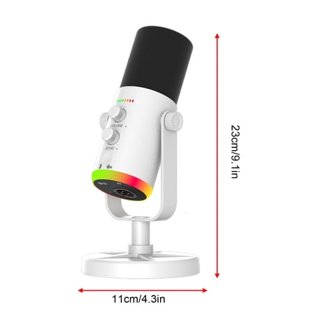 Podcast Mic With Volume Control USB Condenser Dynamic Microphone with Multifunctional Controls Studio Audio Clarity RGB Lighting for Streaming Gaming