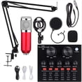 thumbnail image 1 of Podcast Microphone Bundle, BM800 Microphone Kit with Live Sound Card, Condenser Microphone & DJ Mixer with Adjustable Mic Suspension Scissor Arm, Shock Mount & Filter for Studio Recording & Broadcas, 1 of 8