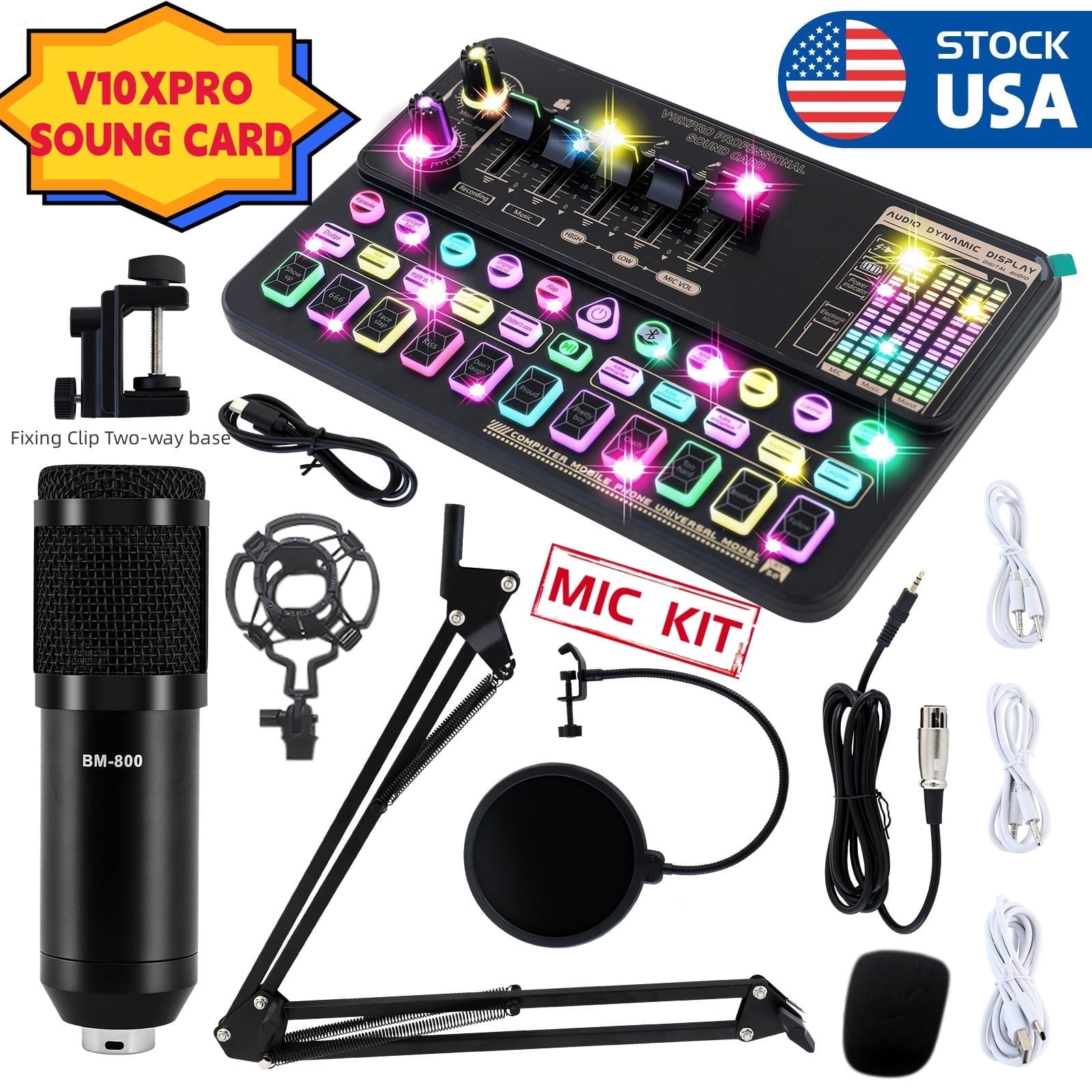 Podcast Microphone Bundle, Music Studio Bundle Microphone Kit with