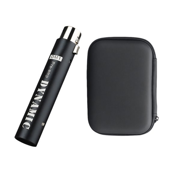 Podcast Microphone Preamp XLR Inline Mic Unit for Dynamic Mics, Compact Metal Body With 48V Power for Voice