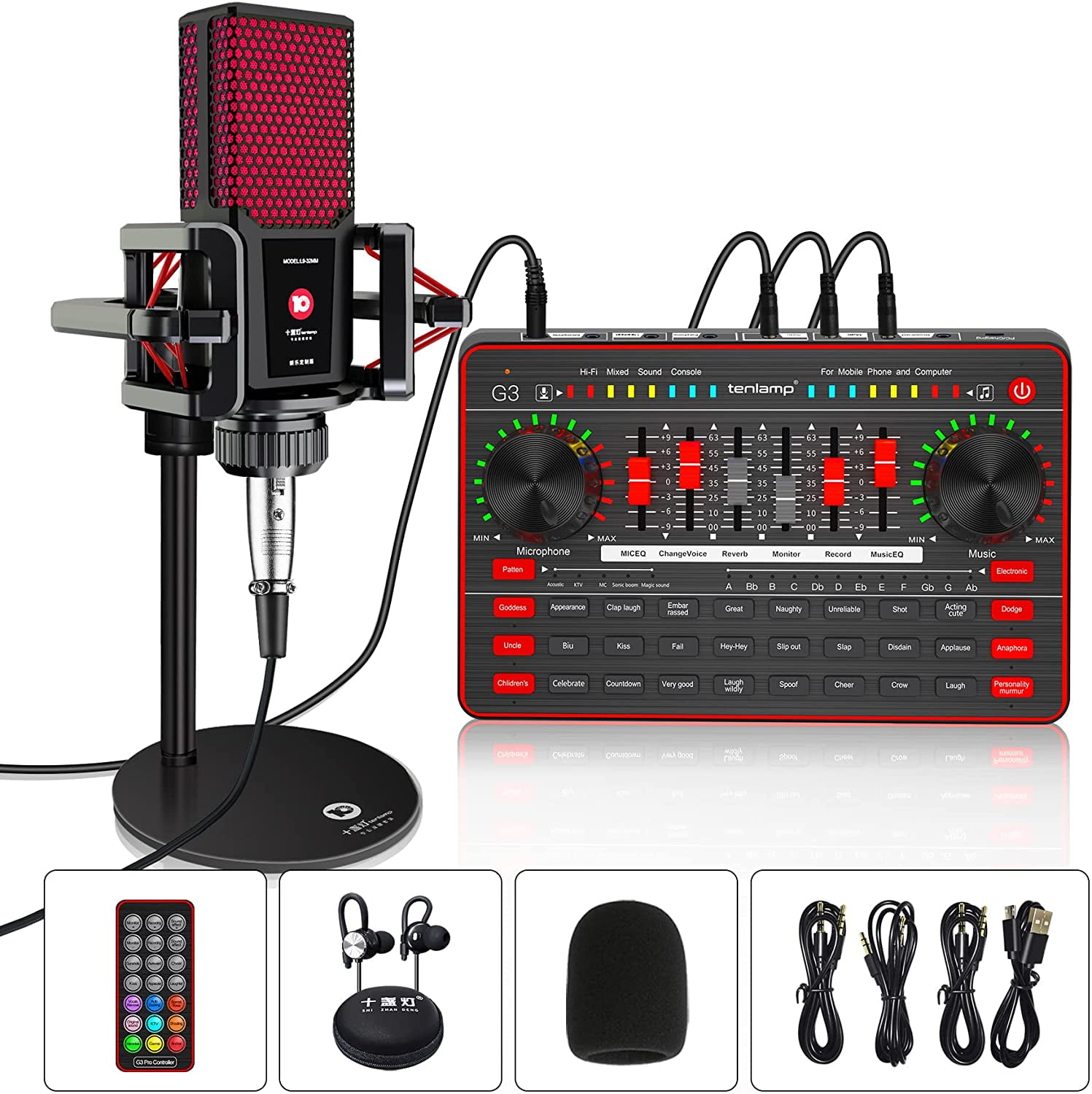 Amazon.com: Podcast Equipment Bundle, tenlamp Q8 Podcast