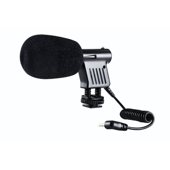 Podcast Microphone, Unidirectional Camera Microphone for DSLRs Camcorders, Mini Professional Condenser Microphone for Providing Recordings in a Variety of Environments, Black