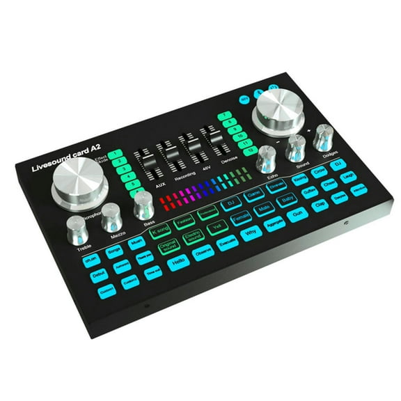 Podcasting Phone Computer Streaming Mixer Board DSP Lighting Live Sound Card Multiple Effects DJ Noise Reduction Voice Changer