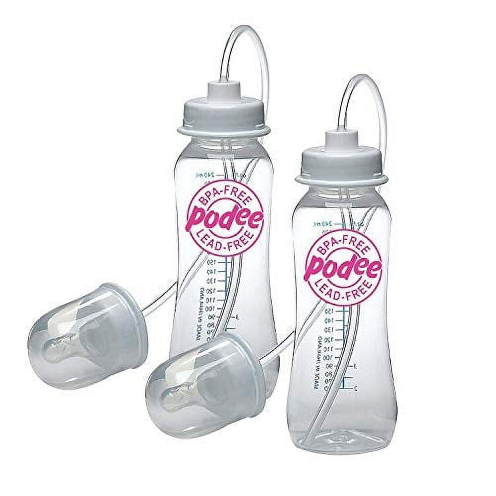 Podee Hands Free Baby Bottle Anti Colic Feeding System 9 oz 2 Pack Pink