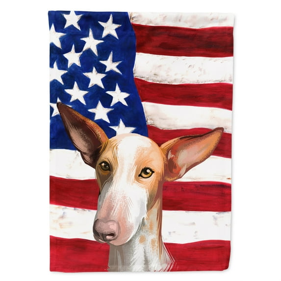 Podenco Canario Dog American Flag Garden Flag