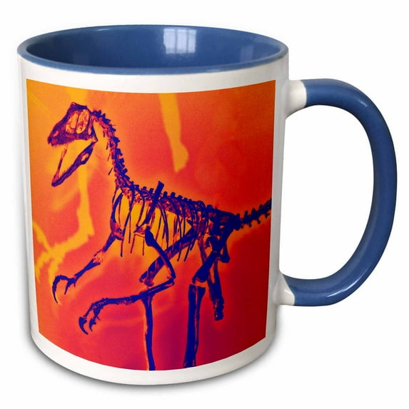 3drose, Podiceps Sociata from the Miocen, 11oz Two-tone Blue Mug