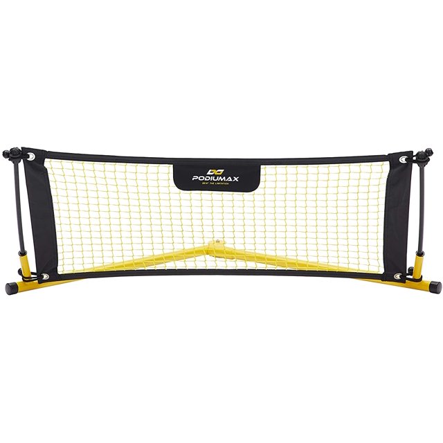 PodiuMax Upgraded Solo Soccer Rebounder Net, Improve Your Ground Passing Skills, Easy to