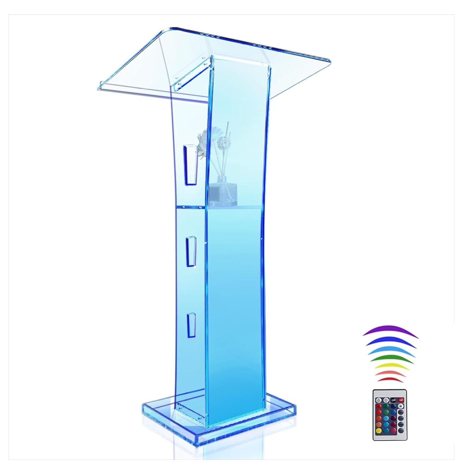 Podium Stand, Ultra Clear 43'' Pulpits for Churches with 15 Color