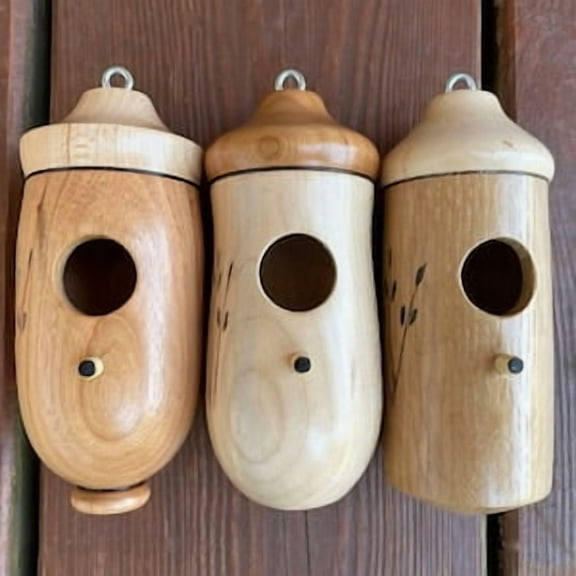 Podn Hummingbird House Natural Woods * 3pcs 5.5 * 2.6 in