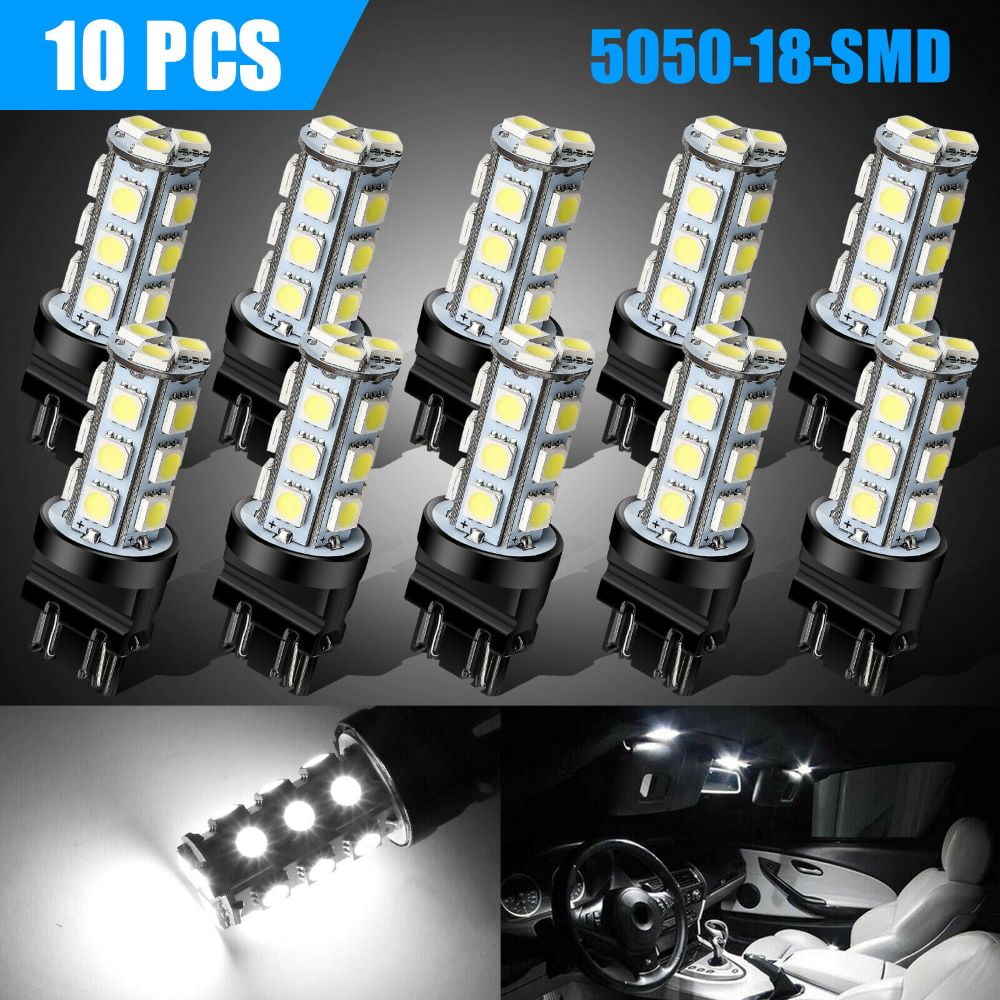 Podofo 10Pcs 3157 3156 Car LED Replacement Bulbs Super White 18SMD LED