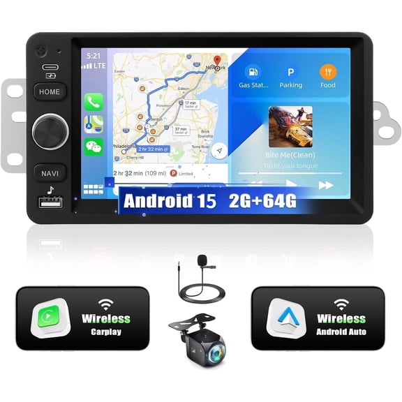 Podofo Car Stereo Radio for Chevy Chevrolet Silverado SSR Tahoe 2003-2006, GMC Siera Yukon 2003-2006, Hummer 2003-2007  [2G+64G] Android 15 7" Touchscreen with  Wireless CarPlay Android Auto