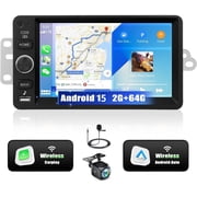 Podofo Car Stereo Radio for Chevy Chevrolet Silverado SSR Tahoe 2003-2006, GMC Siera Yukon 2003-2006, Hummer 2003-2007 [2G+64G] Android 15 7 Touchscreen with Wireless CarPlay Android Auto