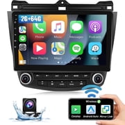 Podofo 2+64G for Honda Accord 2003 to 2007 Wireless Apple Carplay Android Auto Mirror Link 10.1 Touchscreen Car Stereo Radio Android 13 Bluetooth GPS Wifi Hifi, AHD Backup Camera