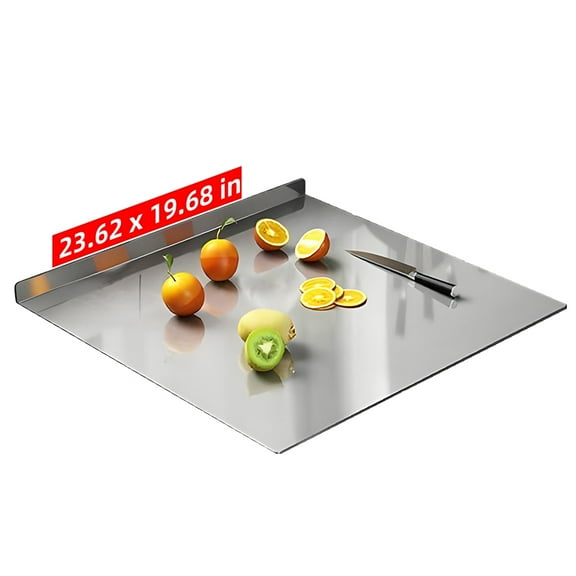 Podofo 304 Stainless Steel Cutting Board, Commercial Extra Large Chopping Boards Baking Board Heavy Metal Cutting Board for Kitchen Meat, Vegetables, Bread, 19.6x15.7inch