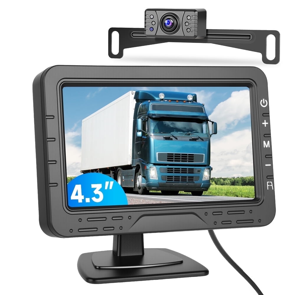 Podofo 4.3'' HD 1080P Rear View Monitor Kit IP69 Waterproof Night ...
