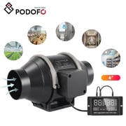 Podofo 4 inch Inline Duct Fan with Temperature Humidity Controller EC-motor Ventilation Exhaust Fan Ventilator for Home