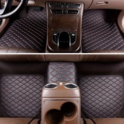 Podofo 5pcs Car Floor Mats Universal Waterproof Front Rear Full Set Auto Rugs Leather Car Carpet Accessories Interior