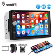 Podofo 7 inch Car Stereo Double Din Radio Touch Screen Bluetooth Handsfree Mirror Link USB SD EQ FM Multimedia Radio with Backup Camera