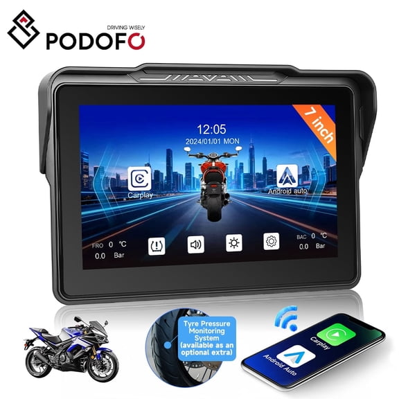 Podofo 7-inch Screen Carplay Portable Smart Player Supports Android Auto IP67 Waterproof