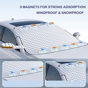Podofo Car Windshield Snow Cover for Ice Frost, Winter Windscreen Covers with 9x Magnets, Thickness Snow Protector Covers with Side Mirrors Cover for Most Cars SUVs Small Trucks(57"x 44")