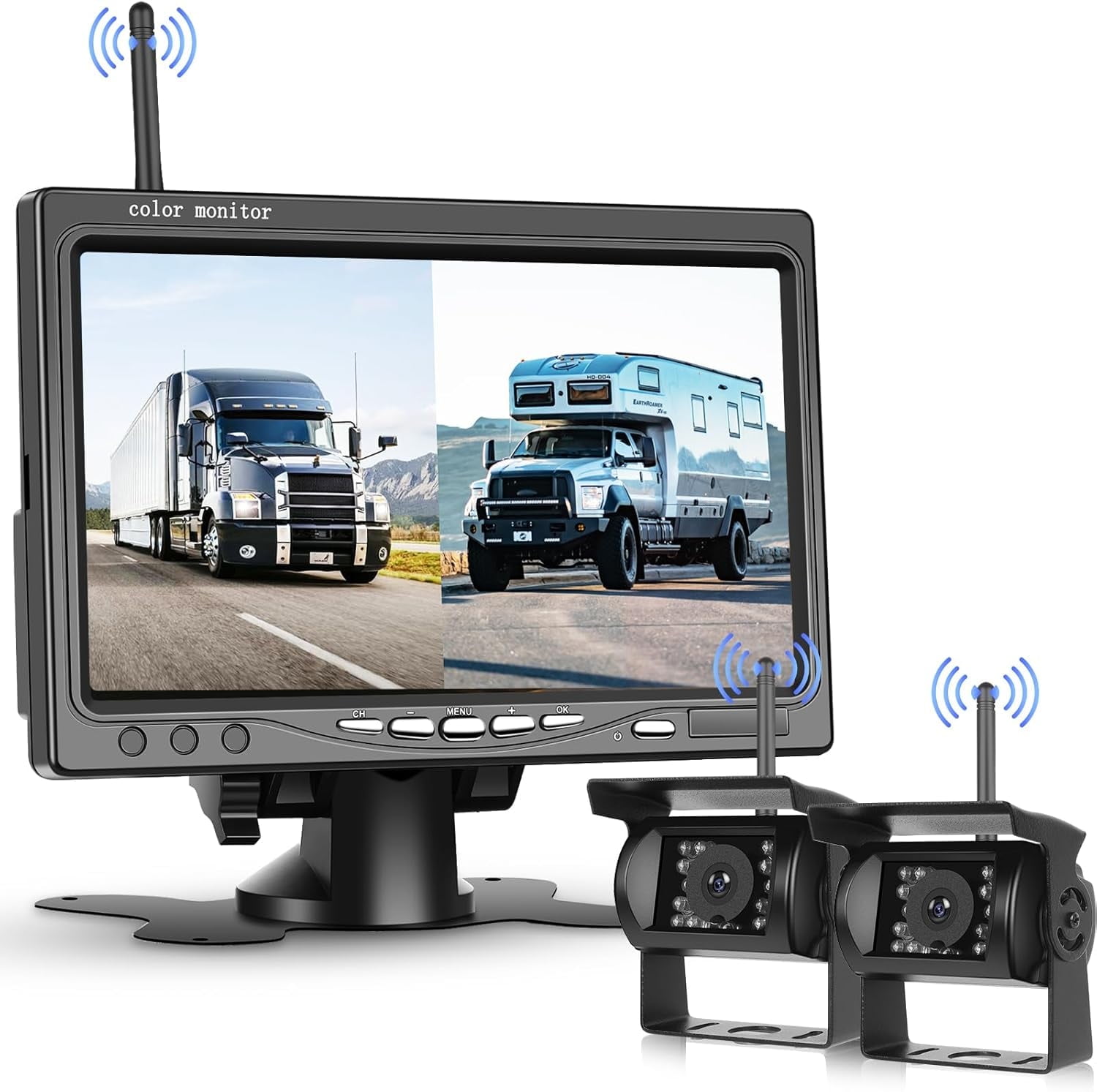 Podofo Digital Wireless Reversing Camera Set, 7 Inch HD Monitor ...