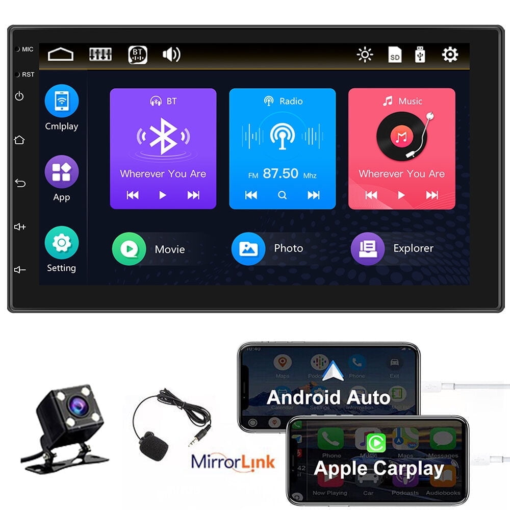 Podofo 2+32G Android 12 Double Din Car Stereo Radio 10 inch HD