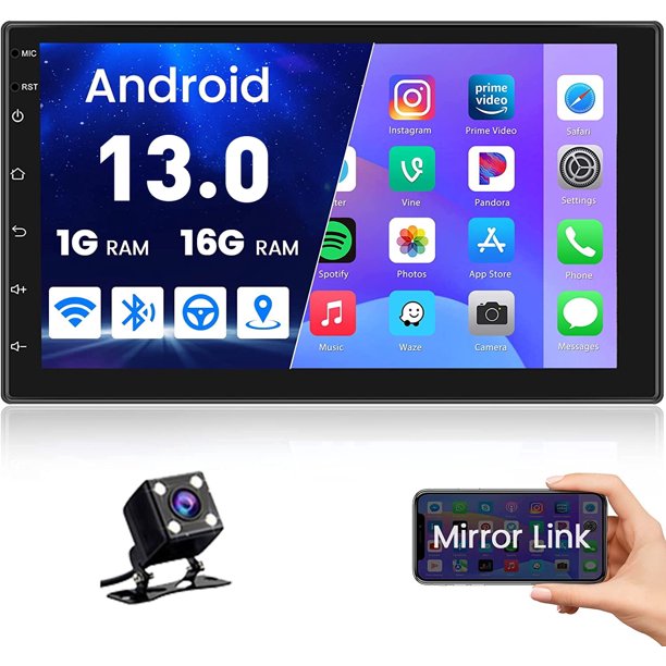 Podofo Double 2 Din Car Stereo Radio 7'' Touch Screen Android 13 Car
