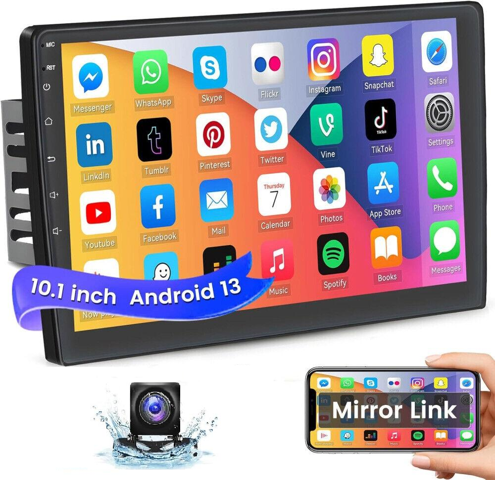 Podofo Double Din 10 inch Car Stereo 10.1 inch Android 11 Car MP5 Player HD Touch Screen Car Radio Bluetooth Mirror Link GPS with AHD Rear View Camera